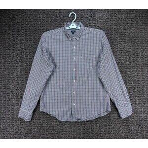 J Crew Shirt Mens Large Multicolor Gingham Plaid Long Sleeve Casual City Preppy